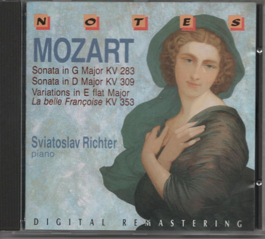 CD「W.A.MOZART　Sonata in　G　Major KV 283/Sonata in D Major KV 309/
Variations in E flat Major/La belle Francoise KV 353」