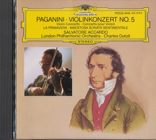 CD「ニコロ・バガニーニ　ヴァイオリン協奏曲　第5番　イ短調」
サルヴァトーレ・アッカルド（ヴァイオリン）